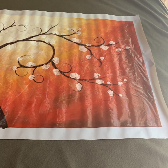 Gorgeous flowering tree original oil painting. Approximately 47 3/4” x 24 1/4” - Picture 4 of 4